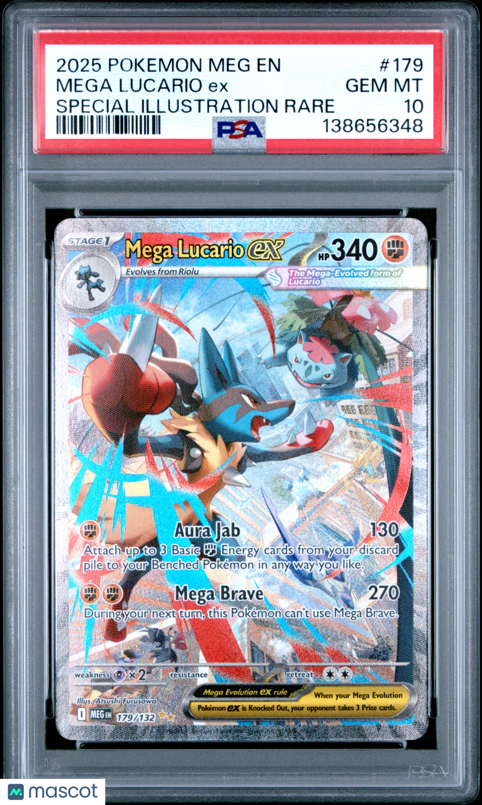 Mega Lucario EX 2025 Pokemon Mega Evolution 179 Special Illustration Rare PSA 10