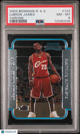 LeBron James 2003 Bowman Rookies & Stars Chrome Rookie RC PSA 8 Near Mint