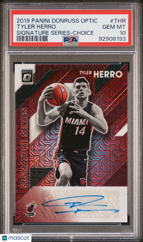 Tyler Herro 2019 Panini Donruss Optic Signature Series PSA 10 Auto Rookie RC