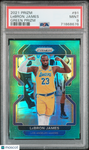 LeBron James 2021 Panini Prizm PSA 9 Green Prizm Lakers