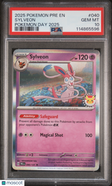 Sylveon 2025 Pokemon Prismatic Evolutions #040 Pokemon Day Promo PSA 10 Gem Mint