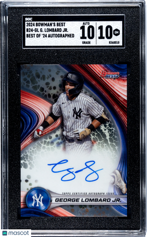 George Lombard Jr. 2024 Bowman's Best #B24-GL Yankees SGC 10 Auto 10
