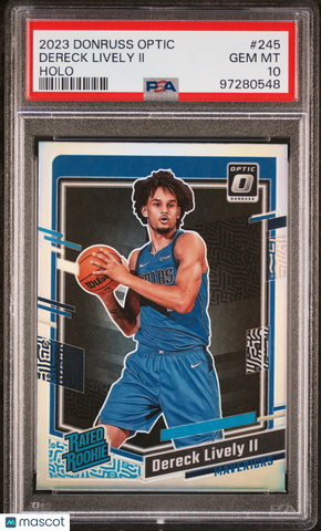 Dereck Lively II 2023 Panini Donruss Optic PSA 10 Holo Rookie RC Mavs