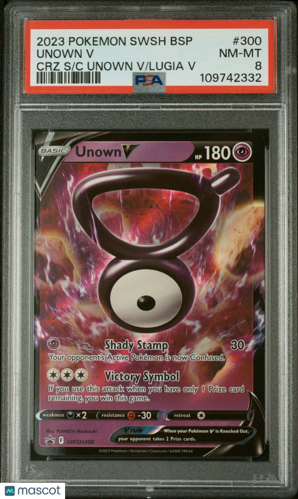 Unown V 2023 Pokemon Swsh Black Star Promo 300 PSA 8 TCG