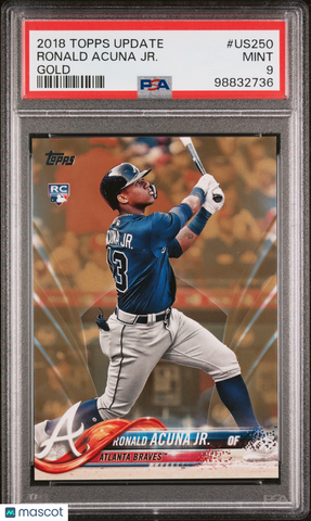 Ronald Acuna JR. 2018 Topps Update PSA 9 Gold /2018 Rookie RC Braves