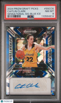 Caitlin Clark 2024 Panini Prizm Draft Picks Auto PSA 8 Blue Ice /75 Rookie RC