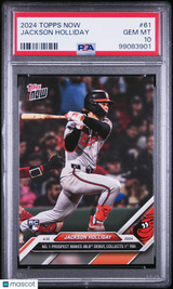 Jackson Holliday 2024 Topps Now Rookie RC PSA 10 Baseball