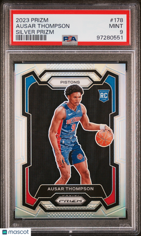 Ausar Thompson 2023 Panini Prizm PSA 9 Silver Prizm Rookie RC Pistons