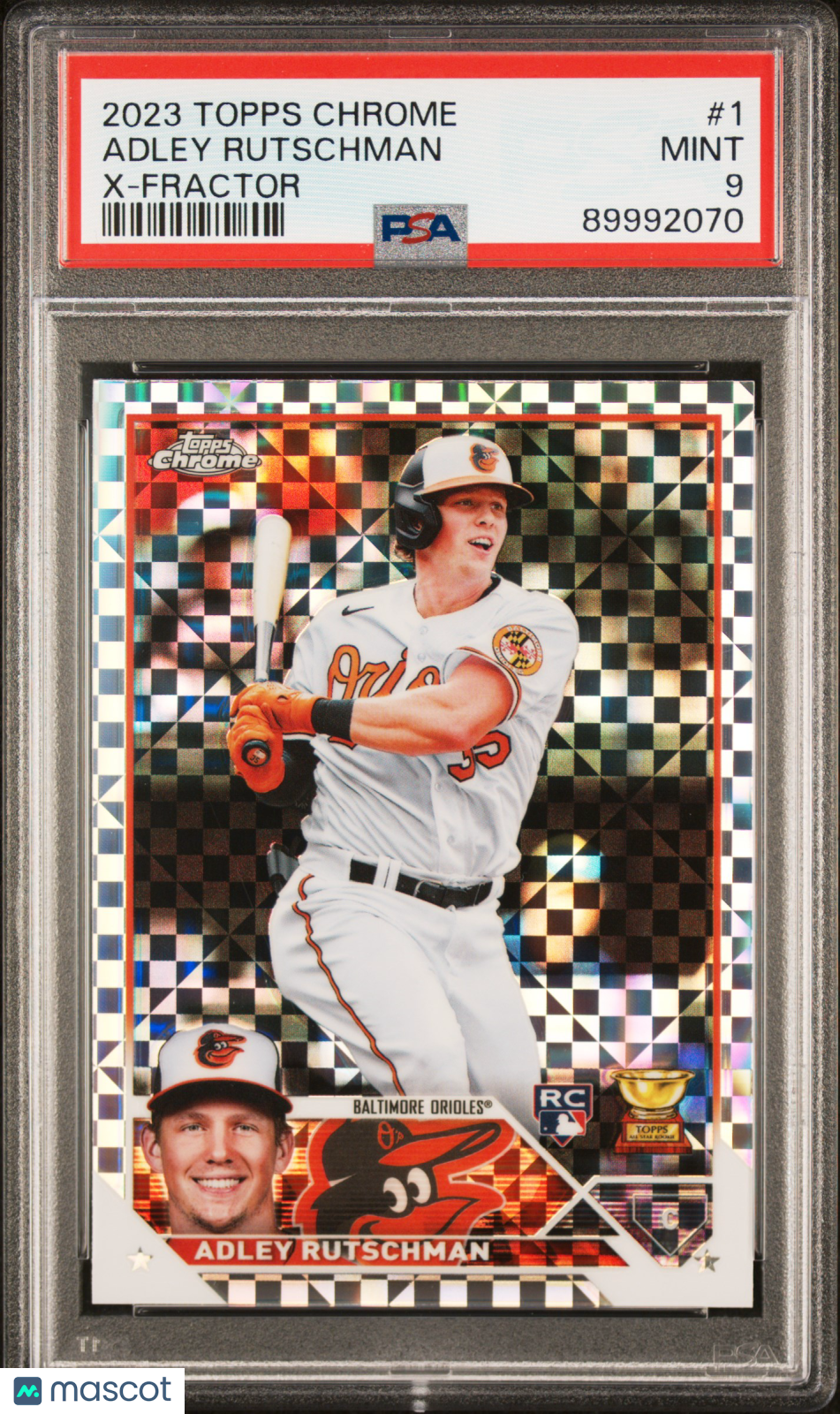 Adley Rutschman 2023 Topps Chrome X-Fractor Rookie RC PSA 9 Mint