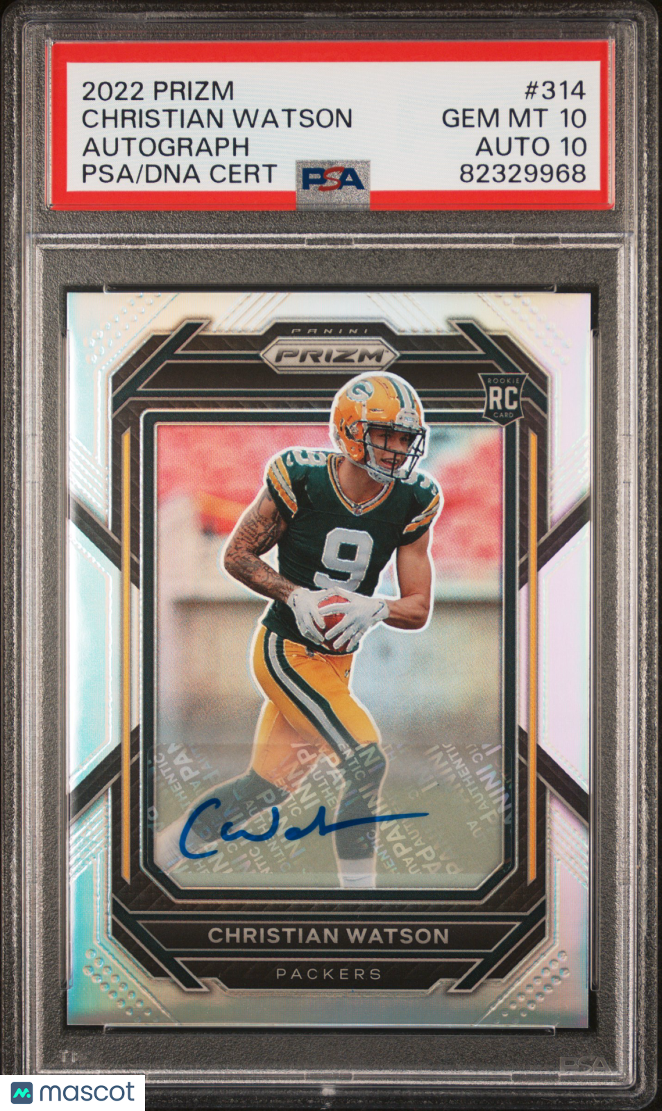 Christian Watson 2022 Panini Prizm PSA 10 Auto 1o Gem Mint Packers