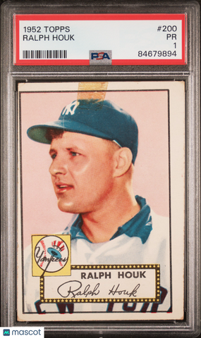 Ralph Houk 1952 Topps #200 Rookie Card RC New York Yankees PSA 1