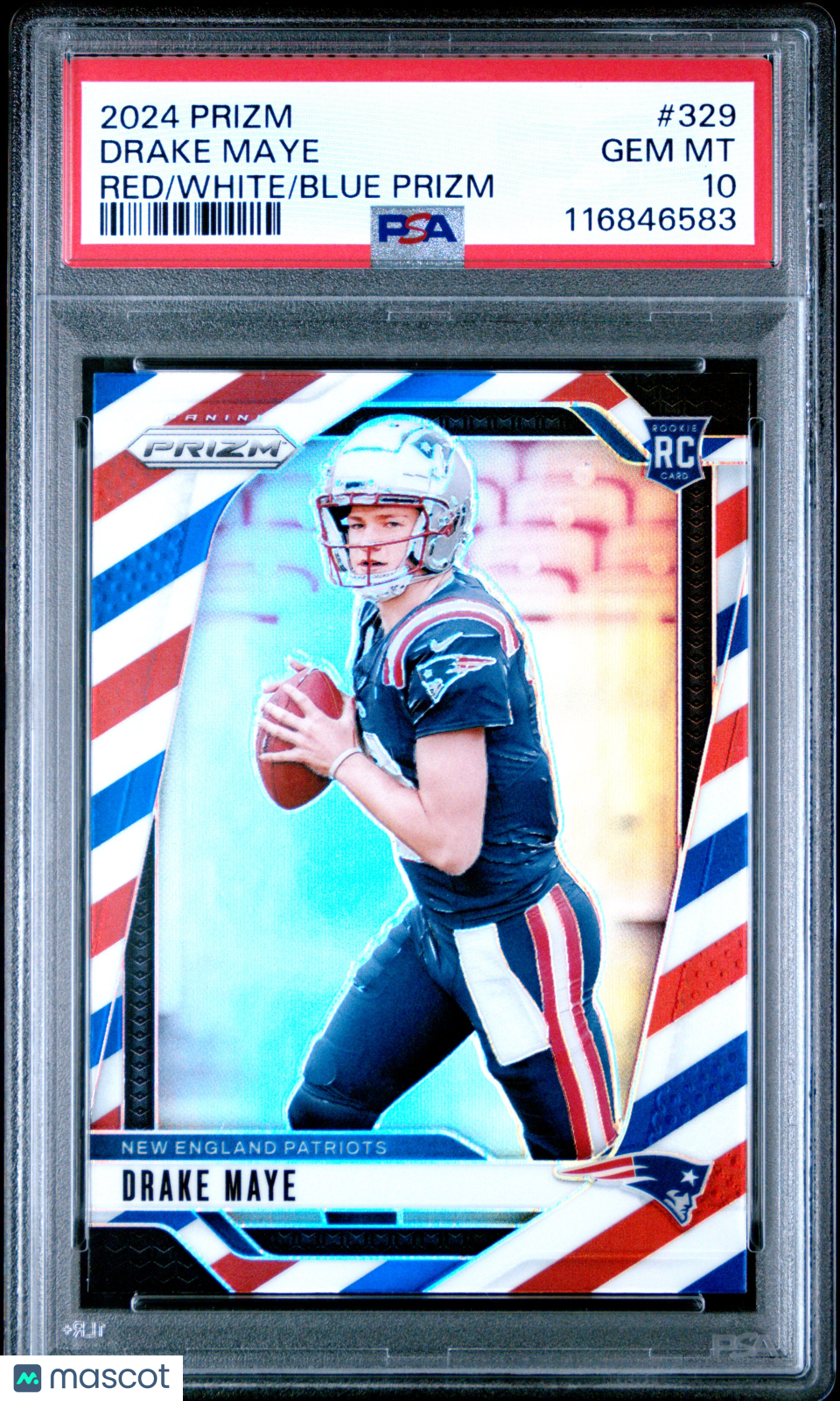 Drake Maye 2024 Panini Prizm Red White Blue Rookie RC PSA 10 Gem Mint
