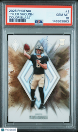 Tyler Shough 2025 Panini Phoenix Color Blast SP Case Hit PSA 10 Gem Mint Saints