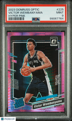 Victor Wembanyama 2023 Panini Donruss Optic PSA 9 Hyper Pink Rookie RC Spurs