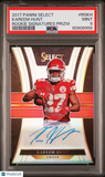 Kareem Hunt 2017 Panini Select Rookie Signatures Prizm PSA 9 RC Chiefs