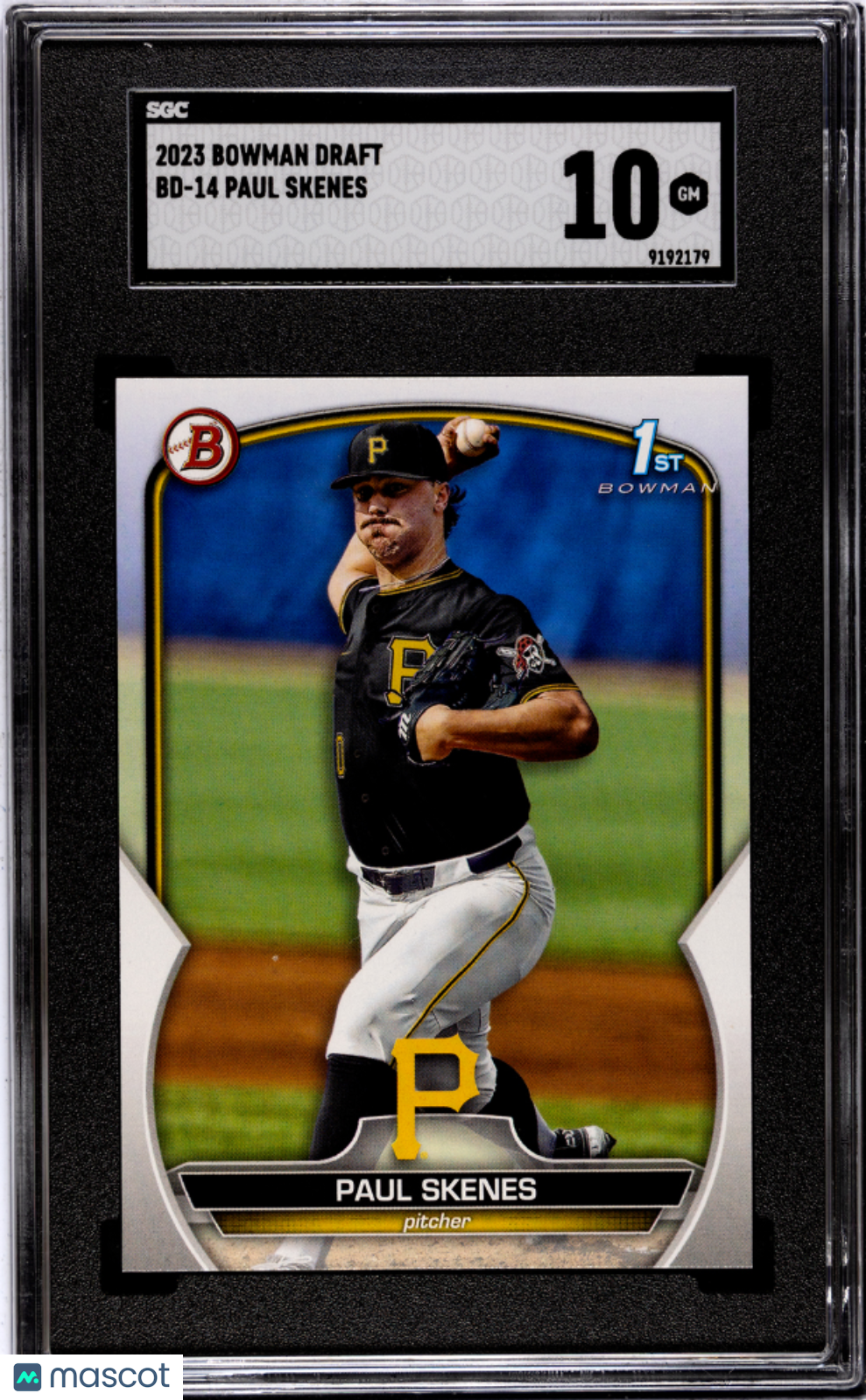 Paul Skenes 2023 Bowman Draft SGC 10 Gem Mint Pirates
