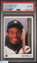 Ken Griffey Jr 1989 Upper Deck Rookie Star RC PSA 8 Mariners HOF