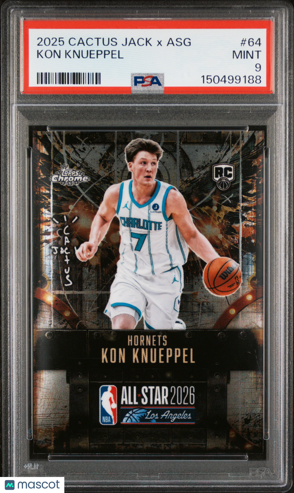 Kon Knueppel 2025 Topps Chrome Cactus Jack X NBA All-Star Game Rookie RC PSA 9