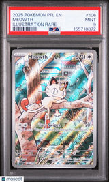 Meowth 2025 Pokemon Phantasmal Flames #106 Illustration Rare PSA 9 Mint