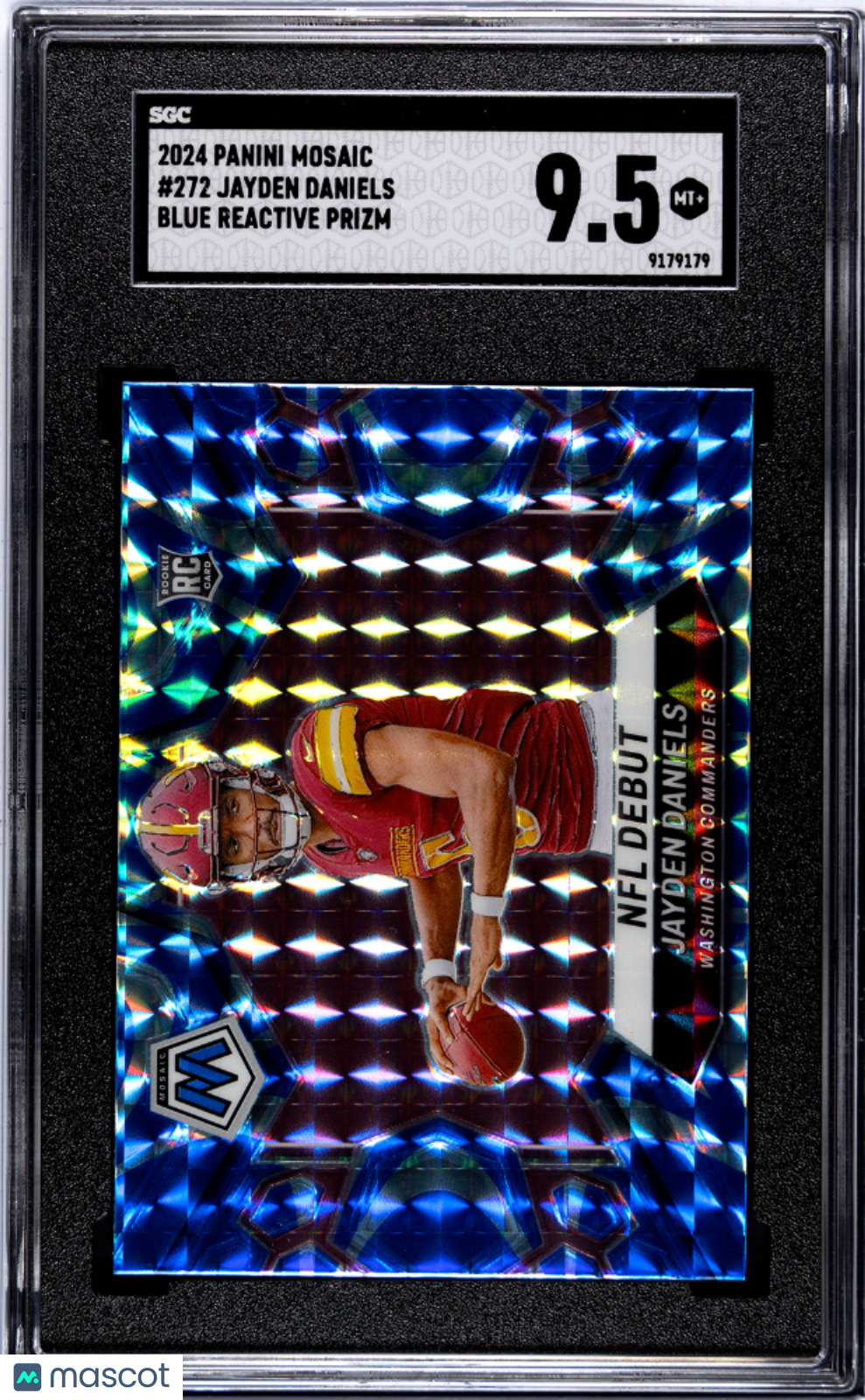 Jayden Daniels 2024 Panini Mosaic Blue Reactive NFL Debut Rookie RC SGC 9.5 Mint