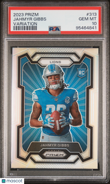 Jahmyr Gibbs 2023 Panini Prizm Sliver Variation Rookie RC PSA 10 Lions