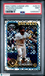 Jackson Chourio 2024 Topps Chrome X Fractor Rookie RC Update PSA 9 Mint Brewers