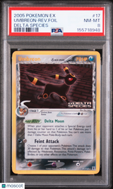 Umbreon Reverse Foil 2005 Pokemon EX Delta Species #17 PSA 8