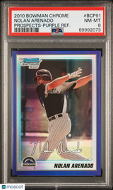 Nolan Arenado 2010 Bowman Chrome Prospects Purple Refractor /999 PSA 8 Near Mint