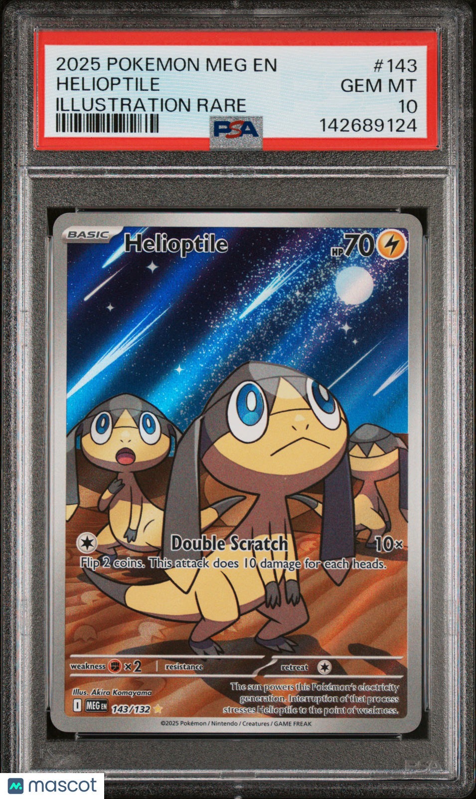 Helioptile 2025 Pokemon Mega Evolution #143 Illustration Rare PSA 10 Gem Mint