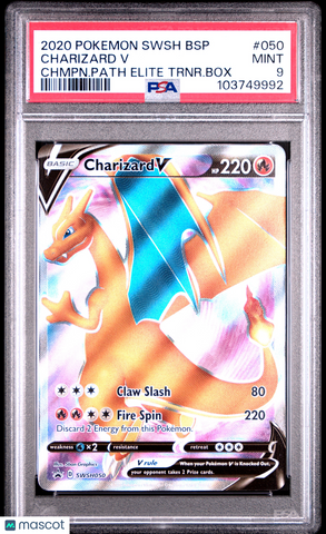 Charizard V 2020 Pokemon Swsh Black Star Promo #050 Champion Path ETB PSA 9
