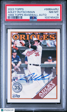 Adley Rutschman 2023 Topps 1988 Topps Baseball Auto Rookie RC PSA 8 Orioles
