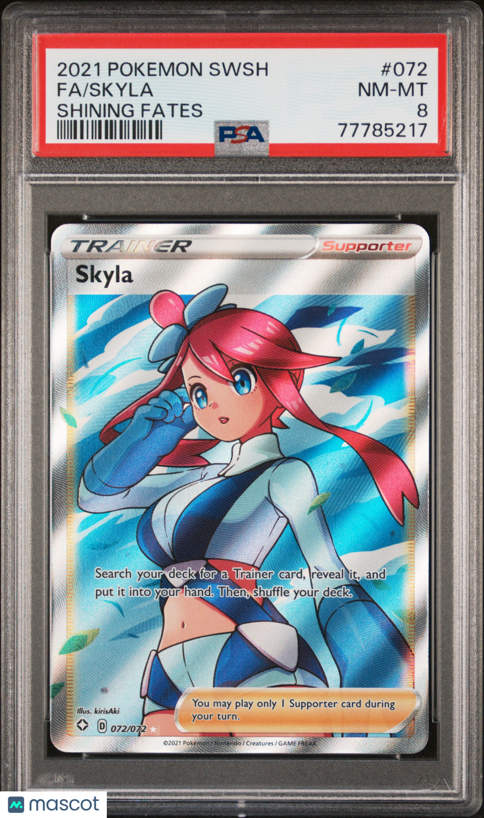 Skyla Full Art 2021 Pokemon Sword & Shield Shining Fates 072 PSA 8