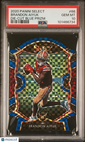 Brandon Aiyuk 2020 Select Die Cut Blue Prizm Rookie RC PSA 10 Gem Mint 49ers