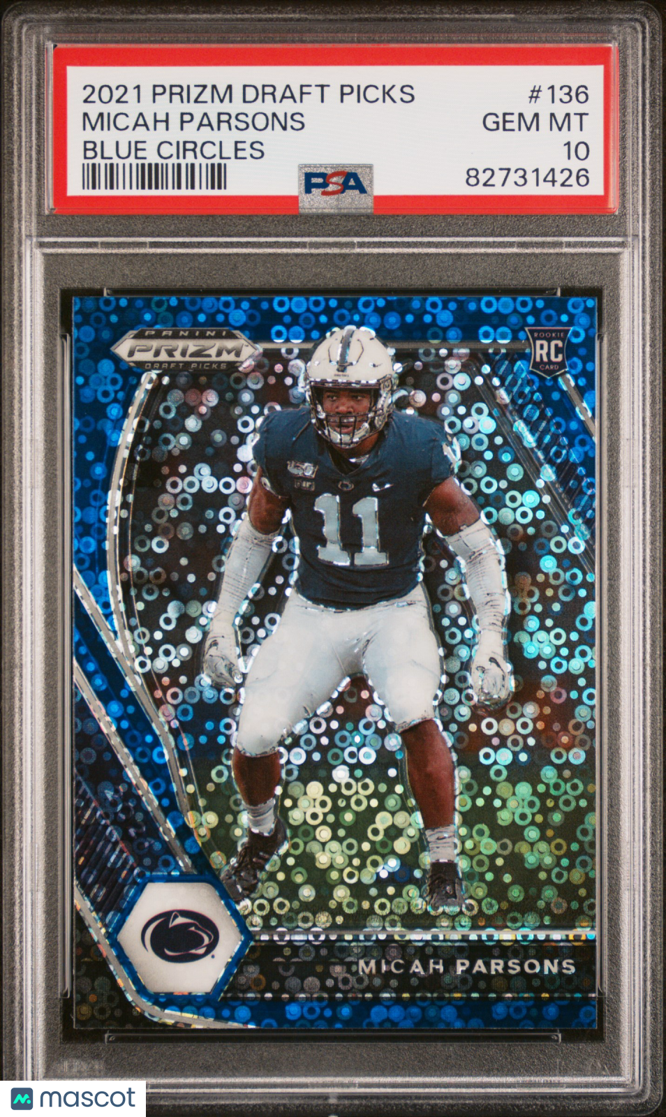 Micah Parsons 2021 Panini Prizm Draft Picks Blue Circles PSA 10 Gem Mint