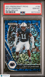 Micah Parsons 2021 Panini Prizm Draft Picks Blue Circles PSA 10 Gem Mint