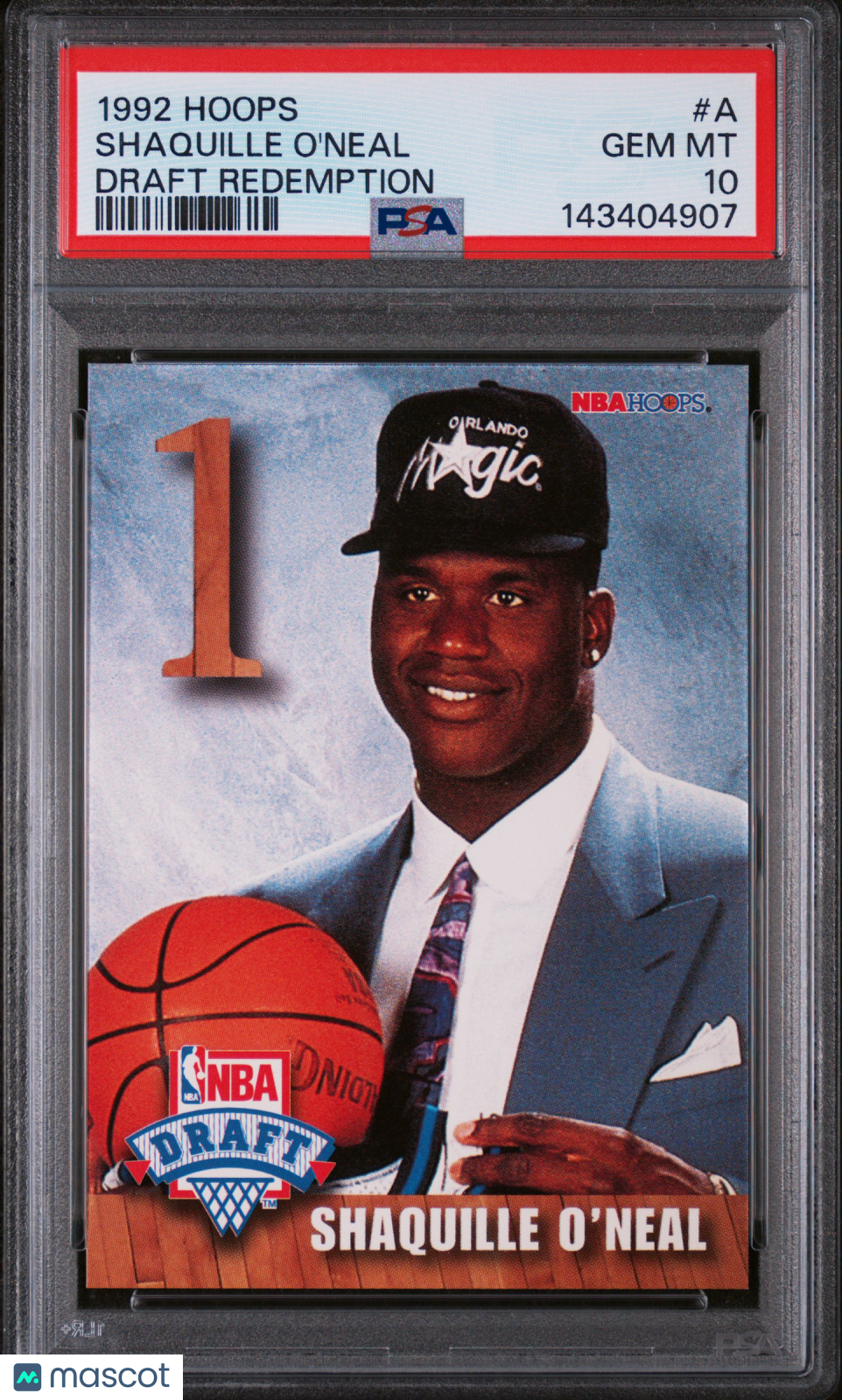 Shaquille O'Neal 1992-93 Hoops Draft Redemption Rookie RC PSA 10 Gem Mint