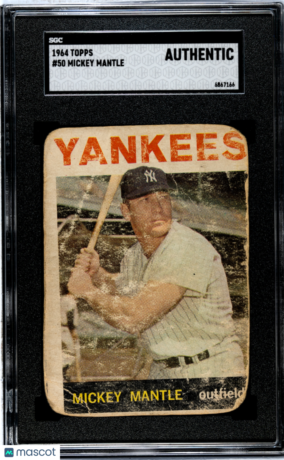 Mickey Mantle 1964 Topps SGC Authentic New York Yankees HOF