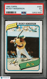 Rickey Henderson 1980 Topps Rookie RC PSA 5 HOF