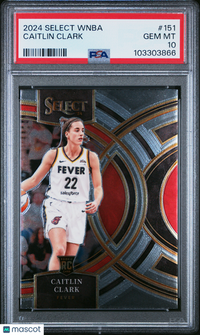 Caitlin Clark 2024 Select WNBA Premier Level Rookie RC PSA 10 Gem Mint Fever