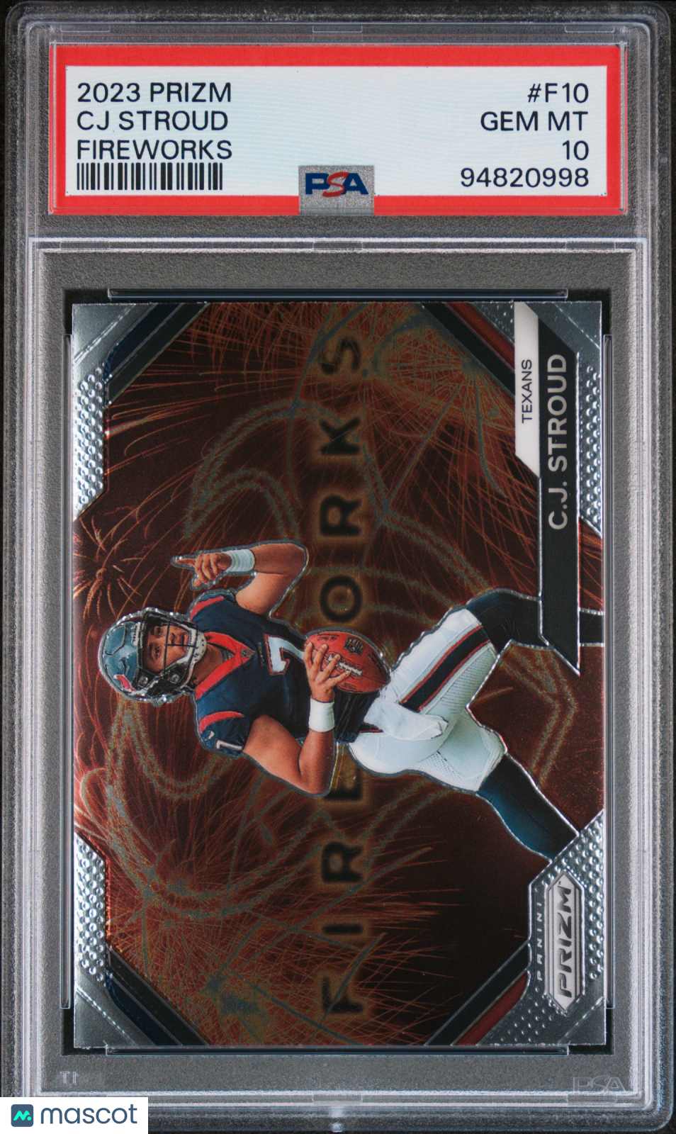 CJ Stroud 2023 Panini Prizm Fireworks Rookie RC PSA 10 Gem Mint Texans