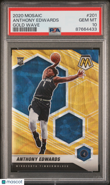 Anthony Edwards 2020-21 Panini Mosaic Gold Wave Rookie RC PSA 10 Gem Mint