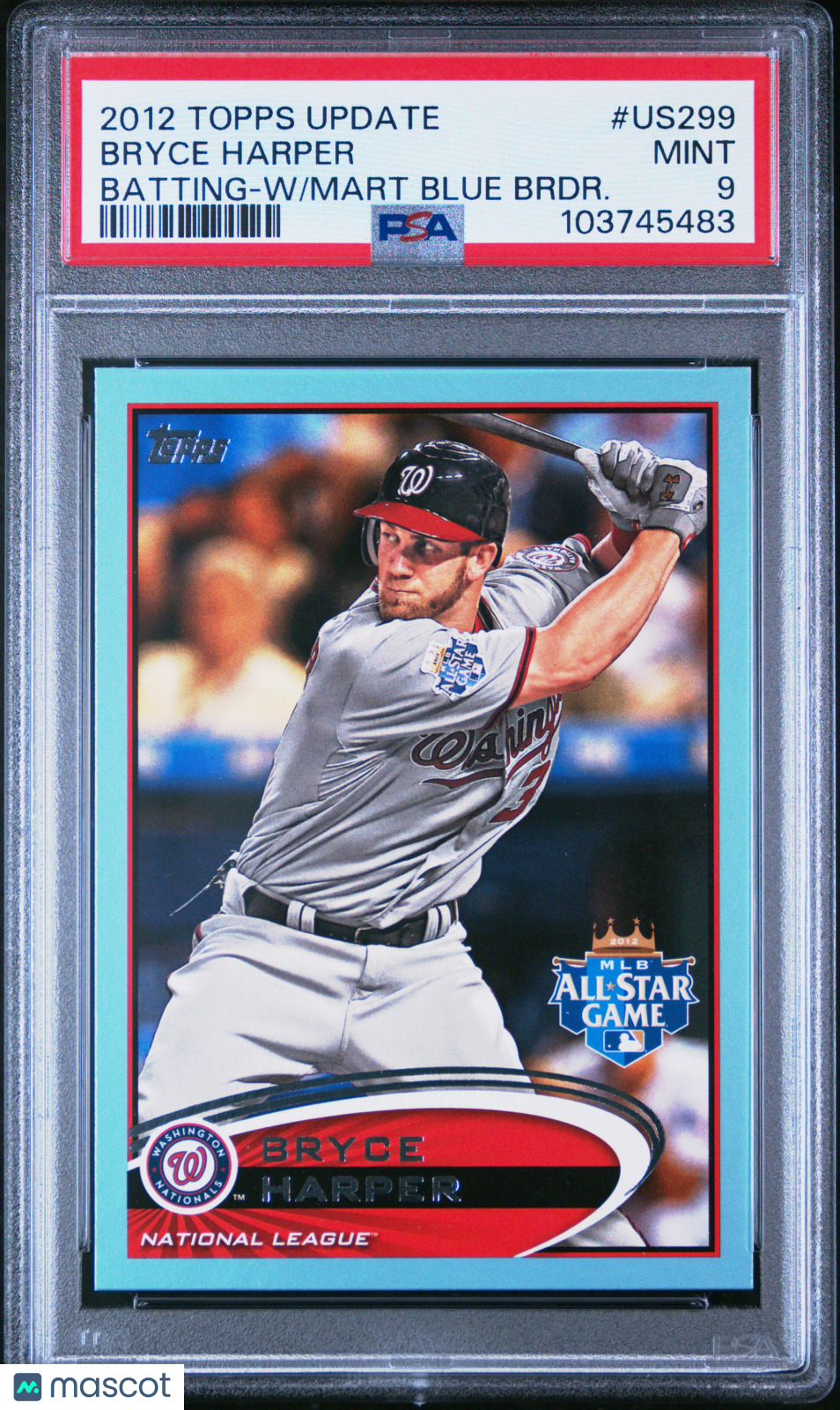 Bryce Harper 2012 Topps Update Walmart Blue Batting Rookie RC PSA 9 Mint