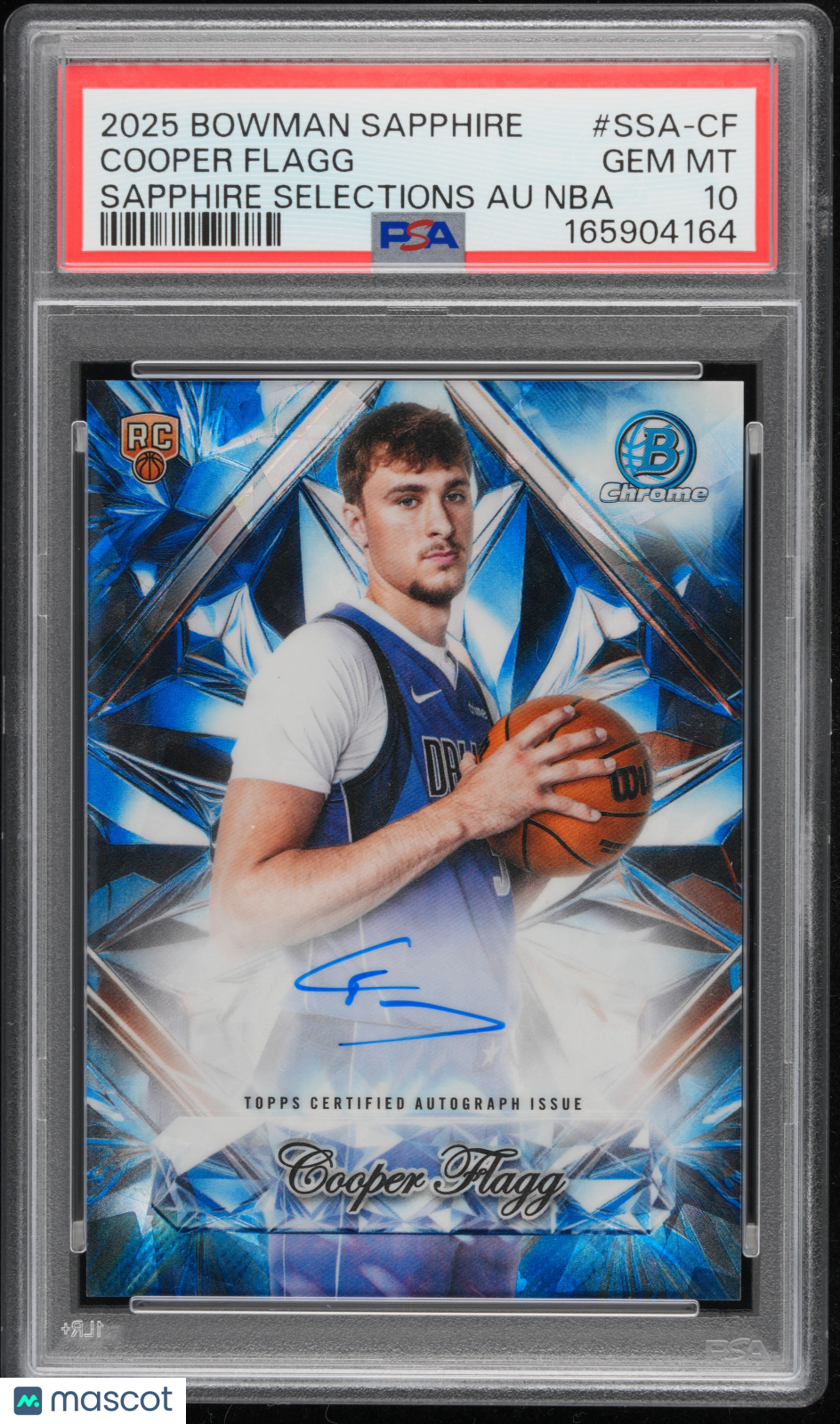 Cooper Flagg 2025 Bowman Sapphire Selections Rookie RC Auto PSA 10 Gem Mint