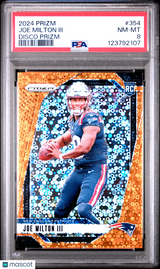 Joe Milton III 2024 Panini Prizm Orange Disco Rookie RC PSA 8 Cowboys