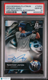 Spencer Jones 2023 Bowman Platinum Top Prospects PSA 10 Auto Yankees