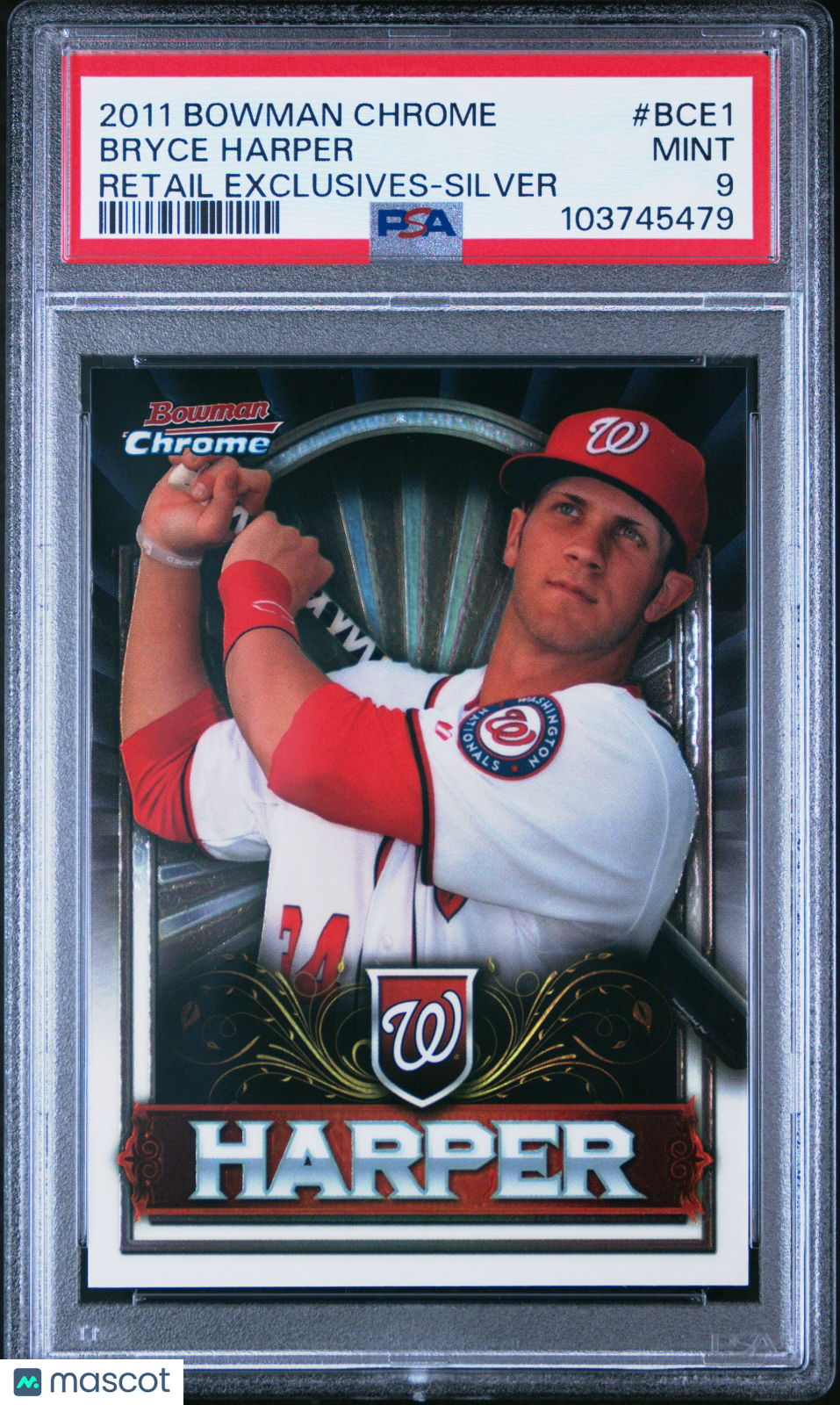 Bryce Harper 2011 Bowman Chrome Bryce Harper Retail Exclusives PSA 9 Mint