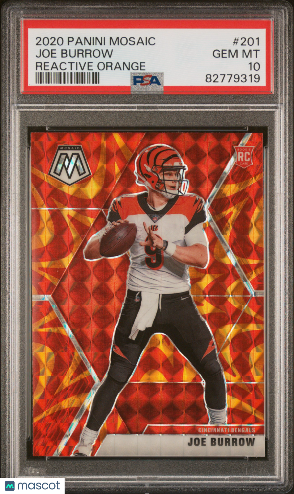 Joe Burrow 2020 Panini Mosaic Reactive Orange Rookie RC PSA 10 Gem Mint Bengals