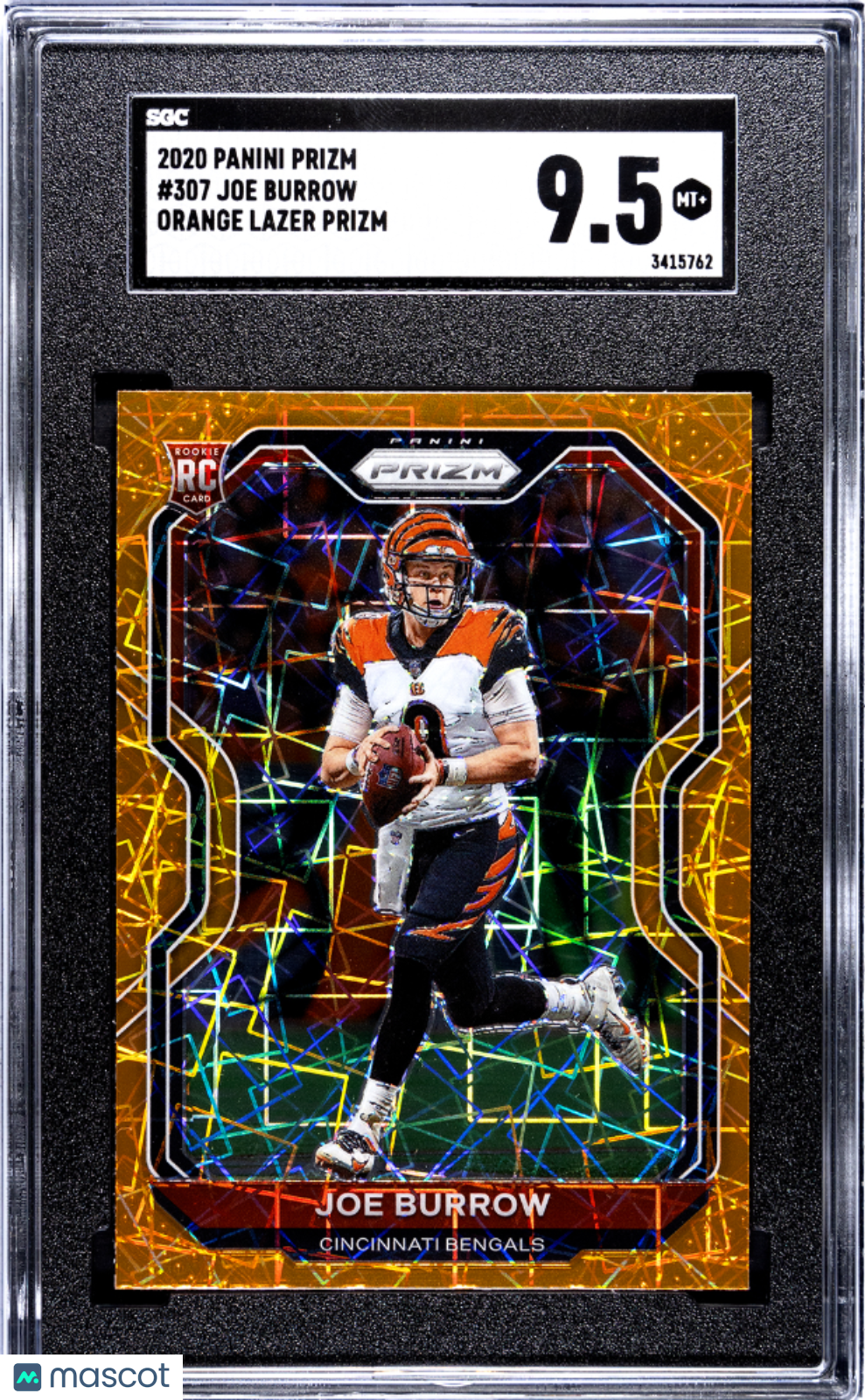 Joe Burrow 2020 Panini Prizm Orange Lazer Rookie RC SGC 9.5 Bengals