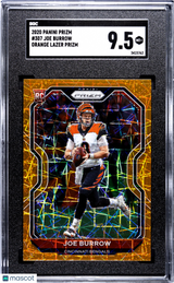 Joe Burrow 2020 Panini Prizm Orange Lazer Rookie RC SGC 9.5 Bengals