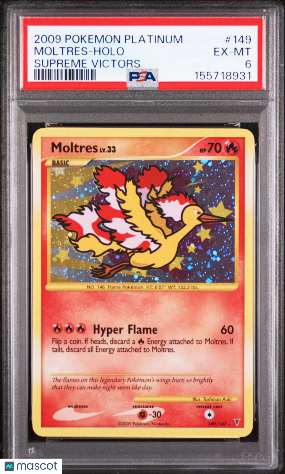 Moltres 2009 Pokemon Platinum Supreme Victors #149 Holo PSA 6